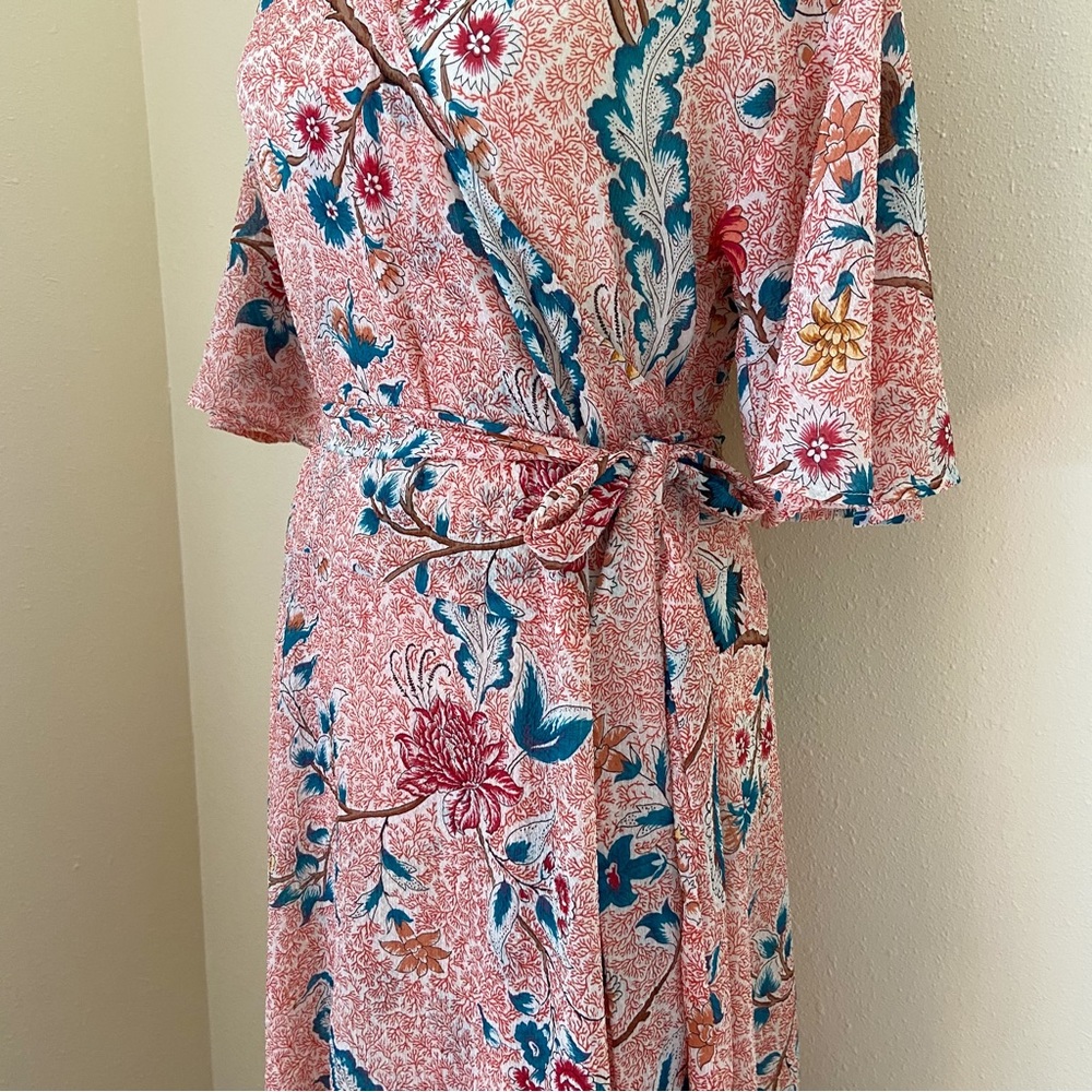 Anthropologie Maeve Adelaide Sheer Floral Wrap Dress - Picture 6 of 16